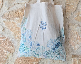 tote bag with marine designs