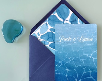 sea wedding invitations, sea themed wedding cards