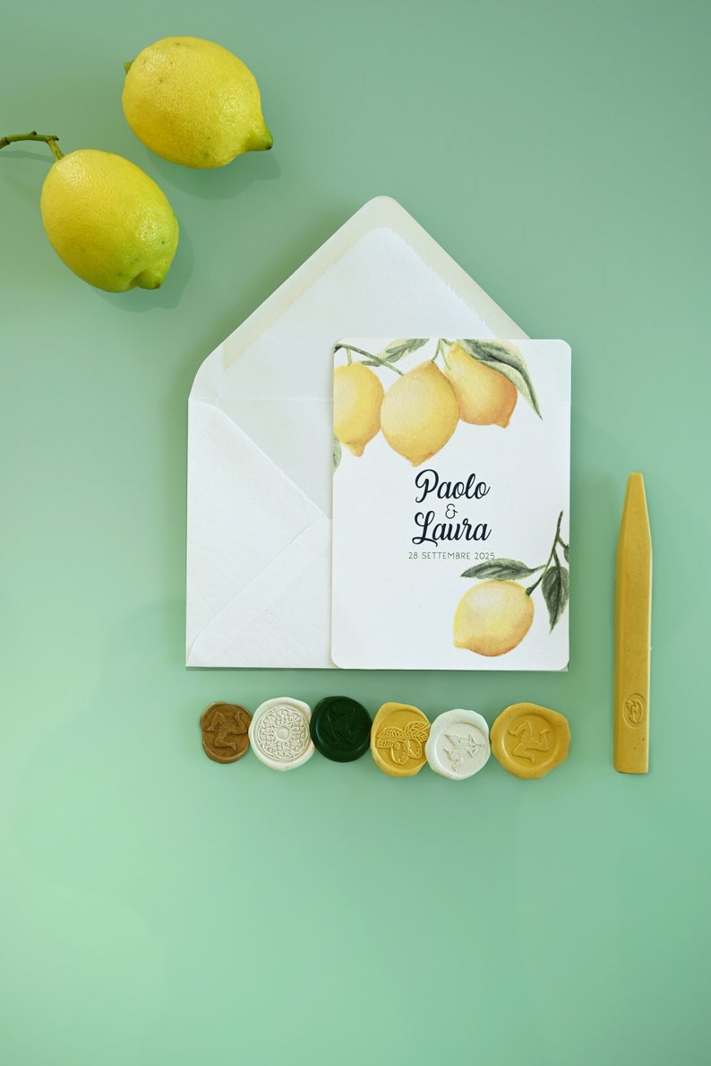 Wedding invitation cards with lemons image 4