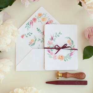 Partecipazioni matrimonio boho, inviti matrimonio con fiori ad acquerello
