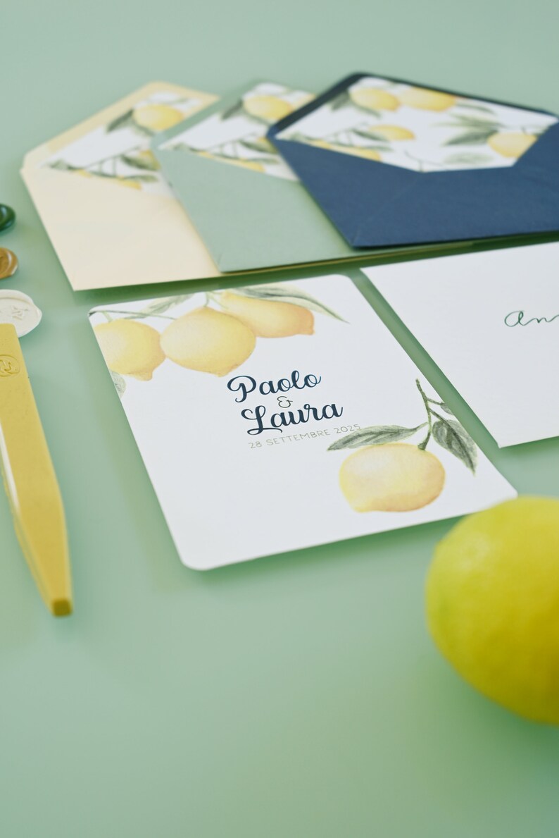 Wedding invitation cards with lemons image 3