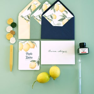 Wedding invitation cards with lemons image 2