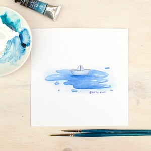 Barchetta in acqua - stampa artistica