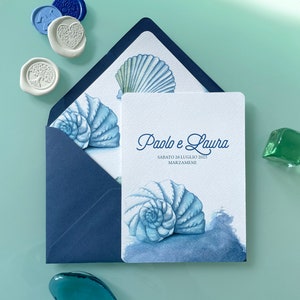 partecipazioni con conchiglie, matrimonio al mare