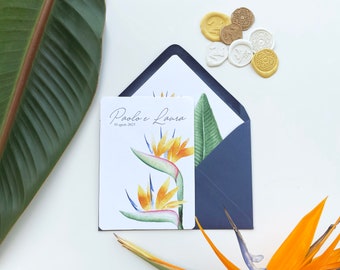 Bird of paradise invitations card