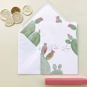 Cartes d'invitation de mariage avec des figues de barbarie