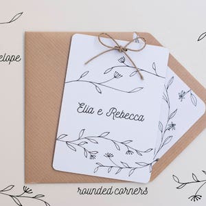 minimale land bloemen trouwkaarten