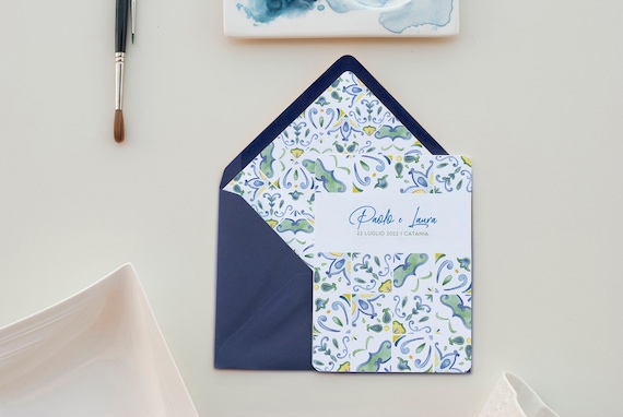 12 pezzi 10,2 x 15,2cm Busta con biglietti di ringraziamento Blu e Bianco