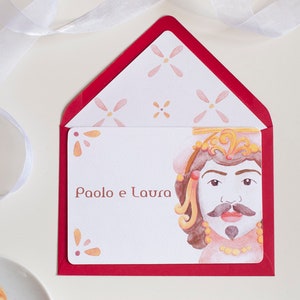 testa di moro wedding cards, sicilian wedding cards announcement image 5