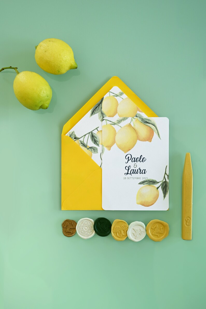 Wedding invitation cards with lemons image 8