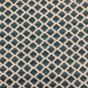 Teal Diamonds Chenille Crypton Coated Upholstery Fabric By the Yard