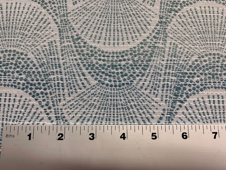 Shades of Blue/green Shell Pattern Woven Crypton Coated Upholstery ...