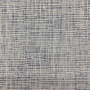 Davinci Medium Blue and White Slub Crypton Coated Upholstery Fabric by the Yard