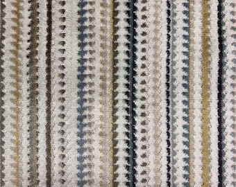 Contemporary Velvet Stripes Crypton Coated Upholstery Fabric By the Yard