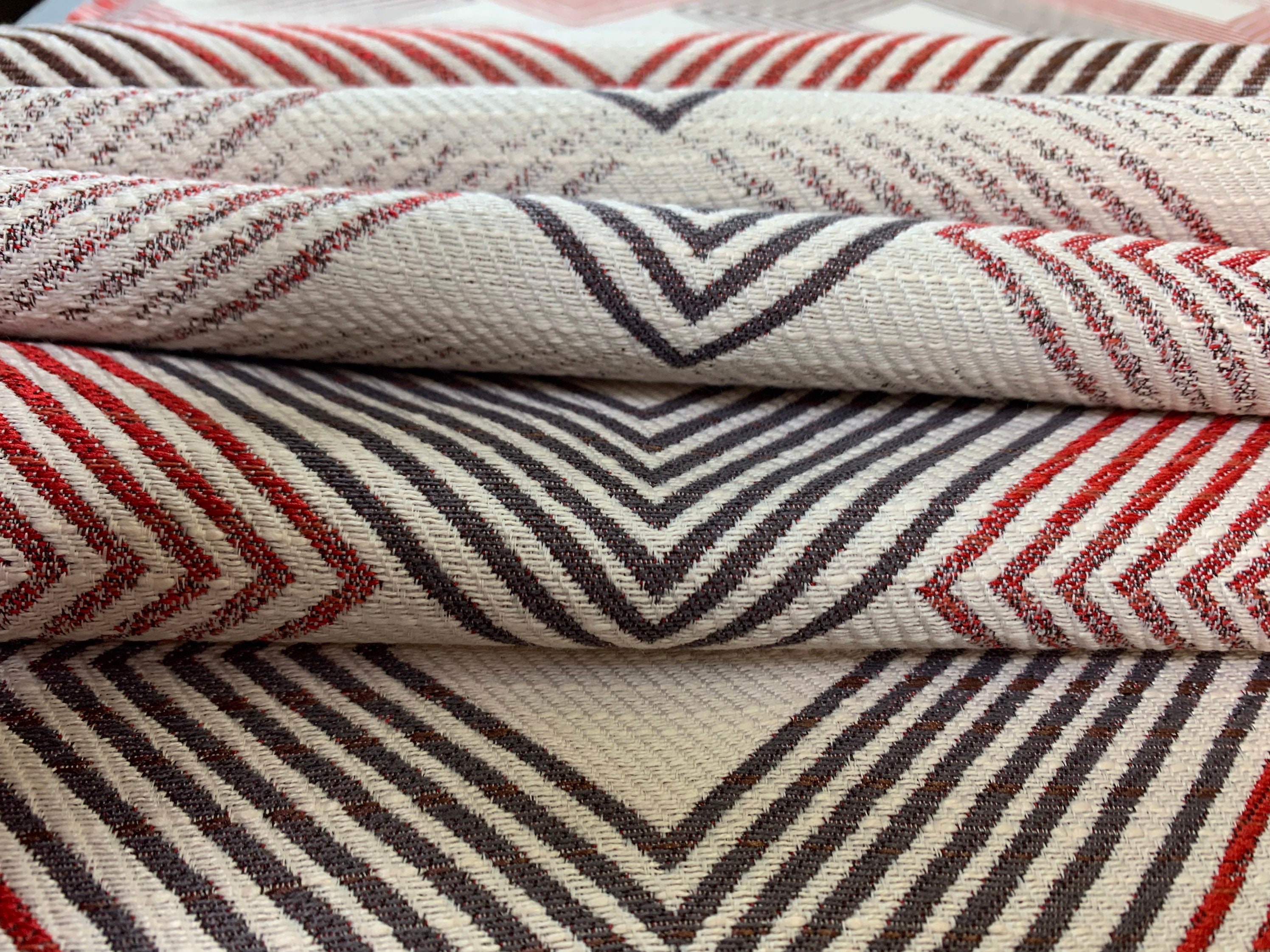 Bold Diamond Pattern Off-white, Red, Chocolate Crypton Coated ...