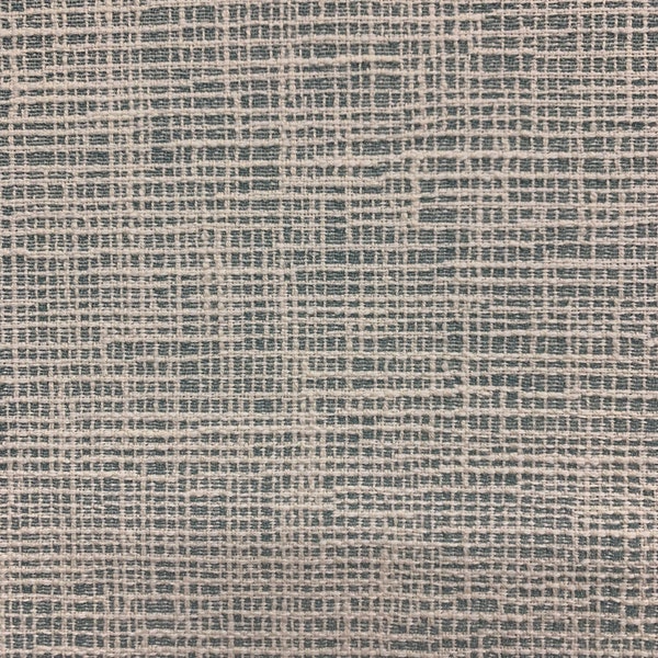 Davinci Pale Teal and White Slub Crypton Coated Upholstery Fabric by the Yard