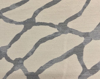 Lagoon Pale Blue & Off-White Outdoor Upholstery Fabric By the Yard
