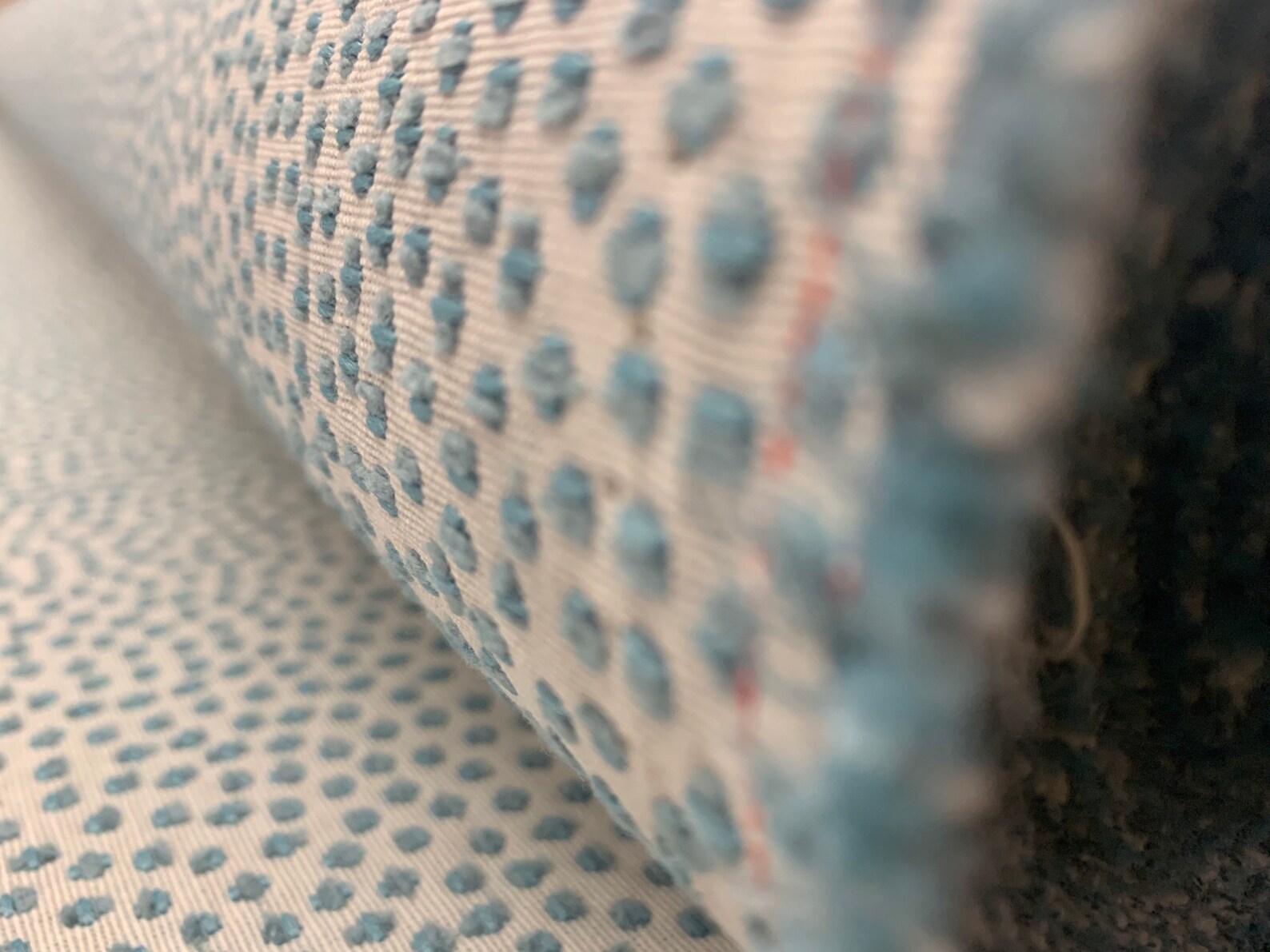 Teal Dots Chenille Crypton Coated Upholstery Fabric by the Etsy