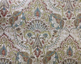 High End, Heavy Weight, Medallion Pattern Woven Crypton Coated Upholstery Fabric by the Yard