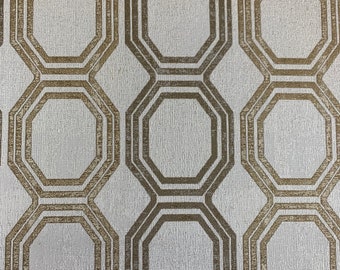 Striking Textured Hexagon Two-Toned Jacquard Crypton Coated Upholstery Fabric by the Yard
