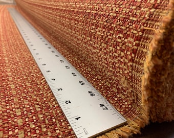 Jackie O Woven Cinnamon Crypton Coated Upholstery Fabric by the Yard