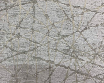 Intersection Geometric Velvet Crypton Coated Upholstery Fabric By the Yard