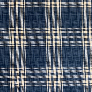 Plaid Blue & White Crypton Coated Upholstery Fabric by the Yard