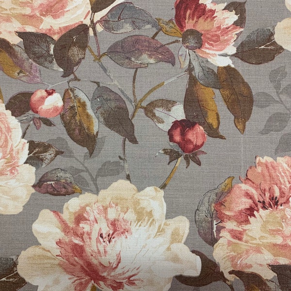 Bed of Roses Floral Print Crypton Coated Upholstery Fabric by the Yard