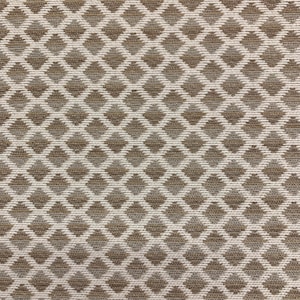 Beige Diamonds Chenille Crypton Coated Upholstery Fabric By the Yard
