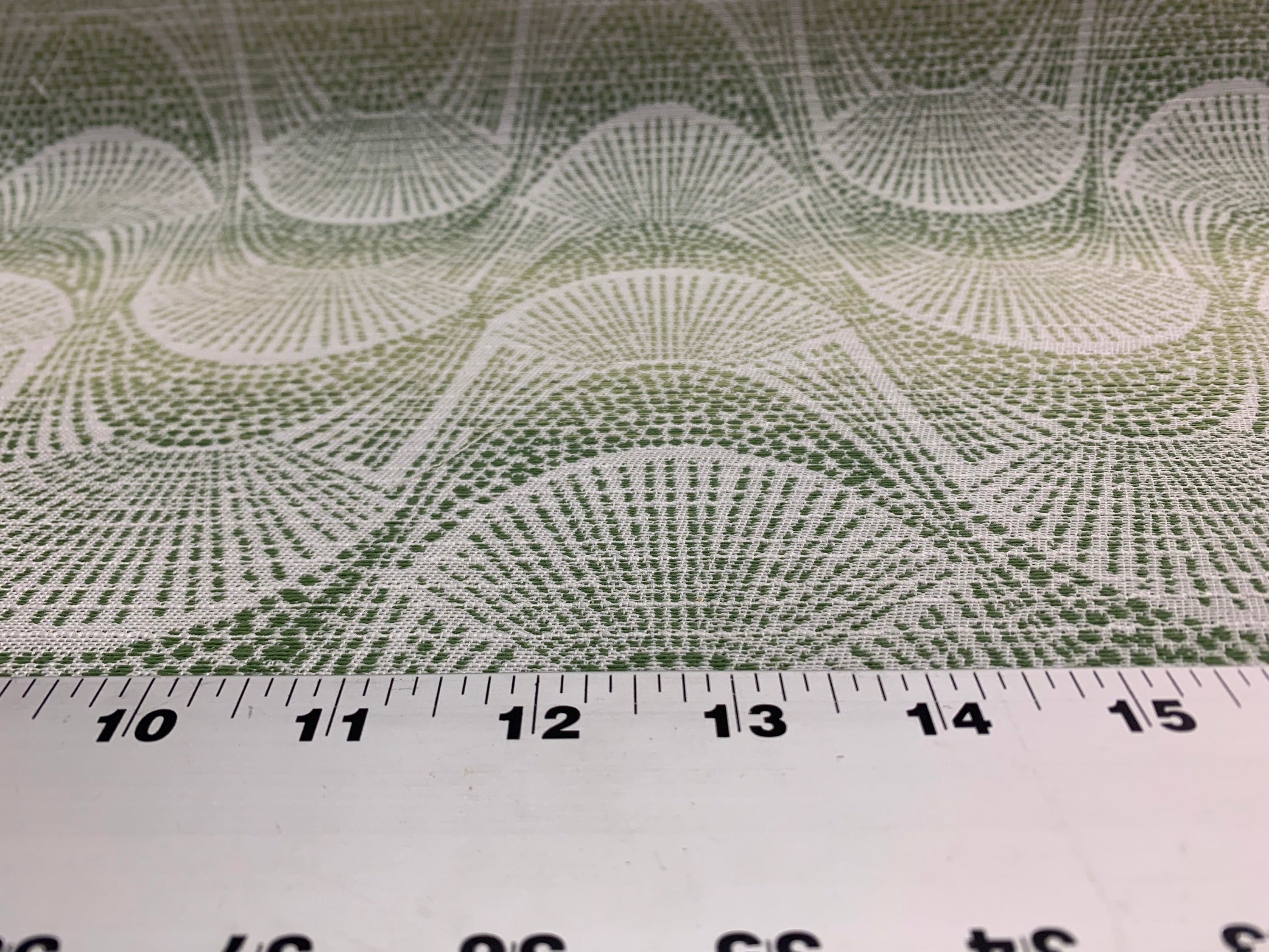 Shades of Green Shell Pattern Woven Crypton Coated Upholstery Fabric by ...