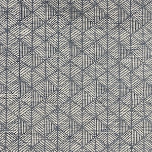 Balta Blue & White Chenille Crypton Coated Upholstery Fabric By the Yard