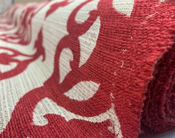 Woven Medallion Damask with hint of Metallic Crypton Coated Upholstery Fabric by the Yard