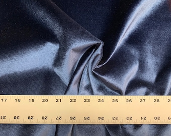 Navy Blue Velvet Crypton Coated Upholstery Fabric by the Yard