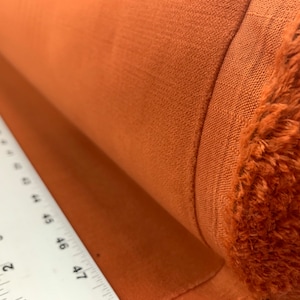 Pumpkin Spice Velvet Crypton Coated Upholstery Fabric by the Yard
