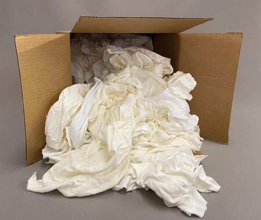 White Rags Case 10lb Box White Knit Cotton Rags: Recycled Cleaning Cloths - Etsy
