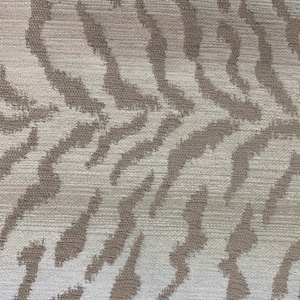 Eye-Catching Zebra Design Gold, Cream, Off White Velvet Crypton Coated Upholstery Fabric