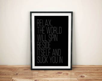 Phish Lyric Art  | Frankie Says — Relax | PDF/Jpg | A4 + Letter + 8x10 | INSTANT DOWNLOAD | Digital Print | Wall Art | Printable Poster