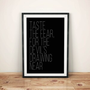 Phish Lyric Art  | 46 Days — Taste The Fear | PDF/Jpg | A4 + Letter + 8x10 | INSTANT DOWNLOAD | Digital Print | Wall Art | Printable Poster