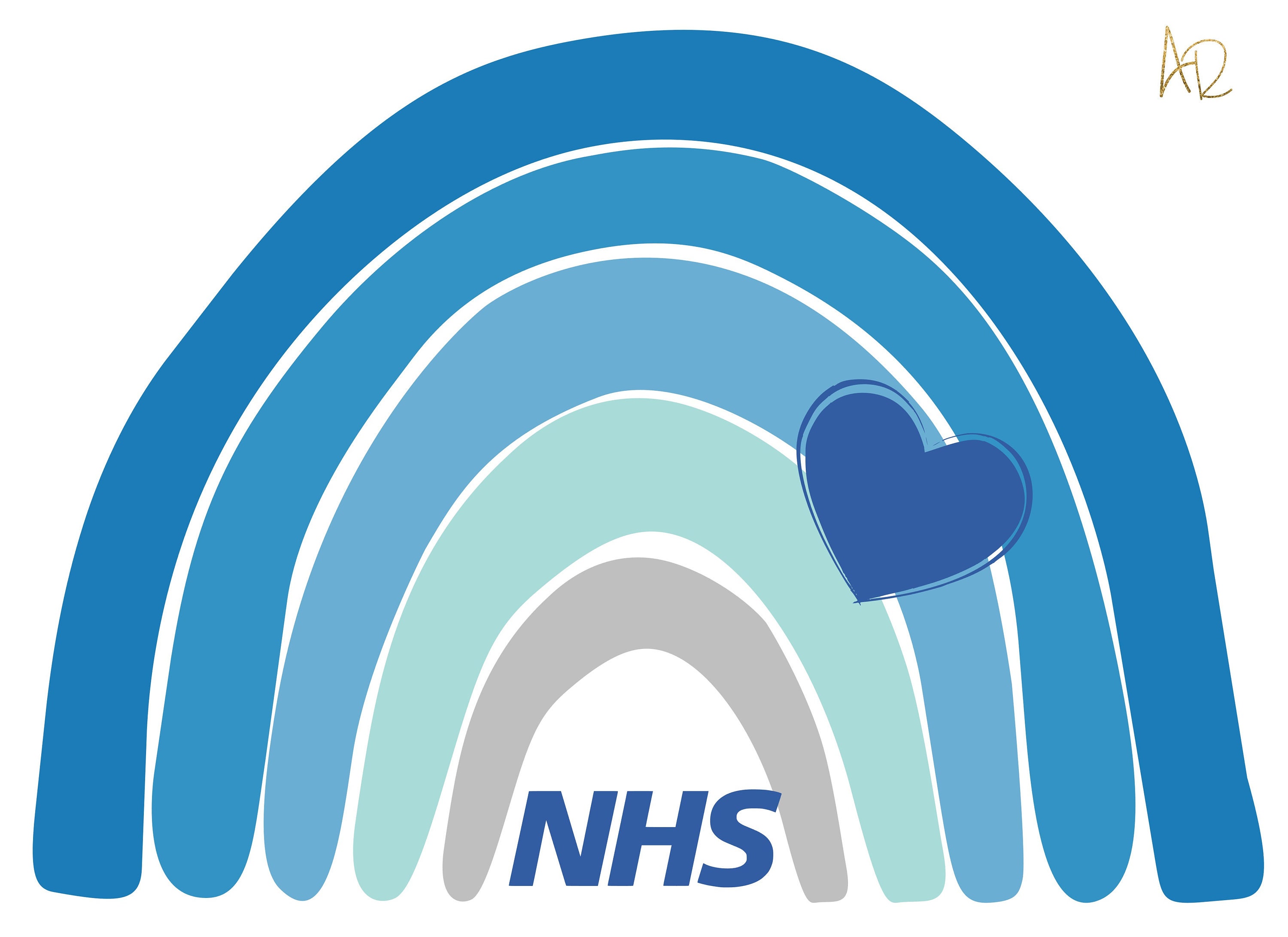 NHS Rainbow and Heart Wall Decor Sublimation Paper Craft Etsy