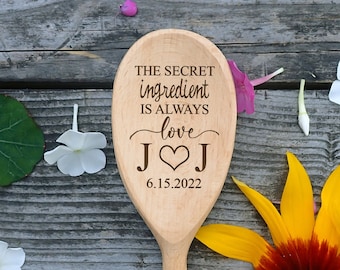 Cucharas de madera con iniciales grabadas, decoración para bodas, recuerdos para despedidas de soltera, aniversarios, regalos de inauguración de casa.