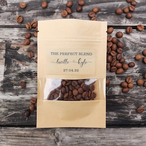 Die perfekte Mischung Kaffee Tasche personalisierte Gastgeschenke Hochzeit Personalisierte Kaffee Sitzsack Gastgeschenke Hochzeit Taschen Brautpartybevorzugung Kaffee Gastgeschenk Tasche