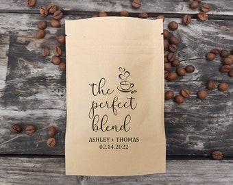 Die perfekte Mischung Kaffee Favor Beutel Taschen Hochzeit Beutel personalisierte Tasche Individuelle Brautdusche Gefälligkeiten