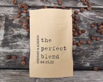 Personalisierte Kaffeebeutel Hochzeit Brautparty Gunst Papiertüten Wiederverschließbarer Beutel