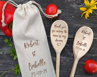 Personalisiertes Geschenk für die Mutter des Bräutigams Löffel Set Geschenk für die Schwiegermutter Der Mann meiner Träume Hochzeit Geschenk für die verliebte Mutter Geschenktüte