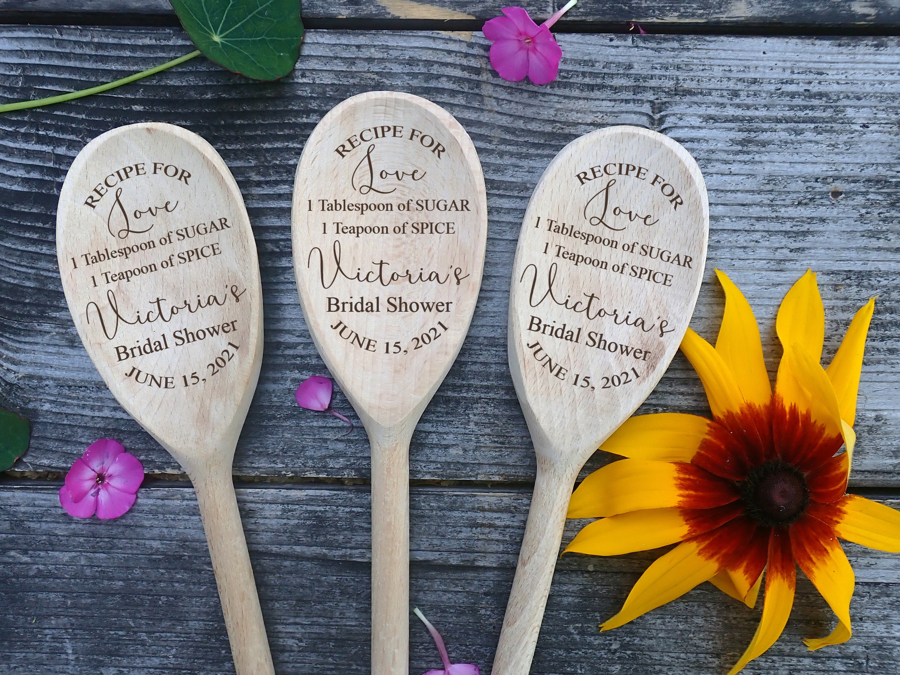 Personalized Wooden Spoon Bridal Shower Spoon Wedding Spoon Etsy