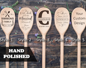 Personalisierte Holzlöffel Lasergravur Löffel Hochzeit Dusche Gefälligkeiten Kochen Party Favors für Kinder Kochlöffel Chef Geschenk Custom Design