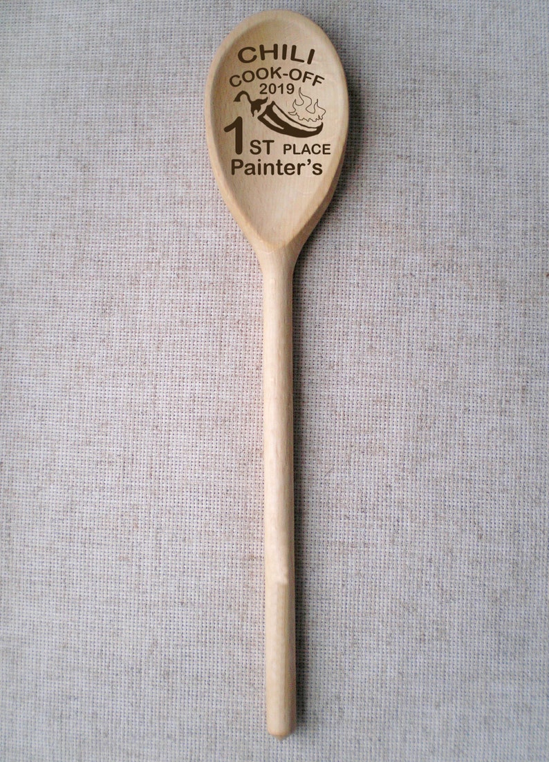 Chili Cook Off Set of 3 Wooden Spoons 1st 2nd 3rd Places Custom Engraved Prize Cooking Contest Winner Chili Cookoff Champion Event Favors