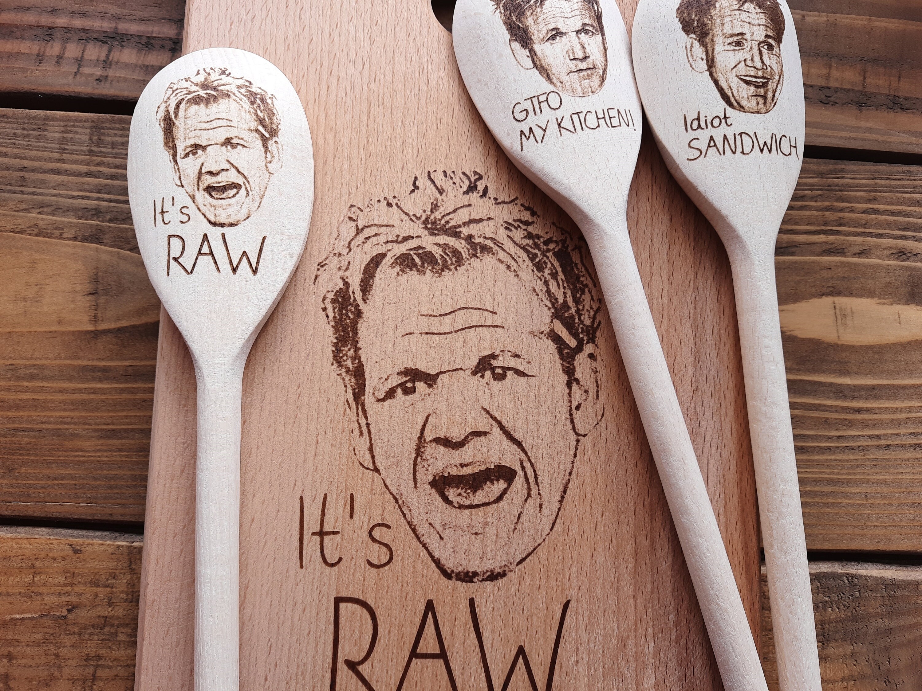 Gordon Ramsey Cutting Board Gordon Ramsay Spoons Ultimate Etsy