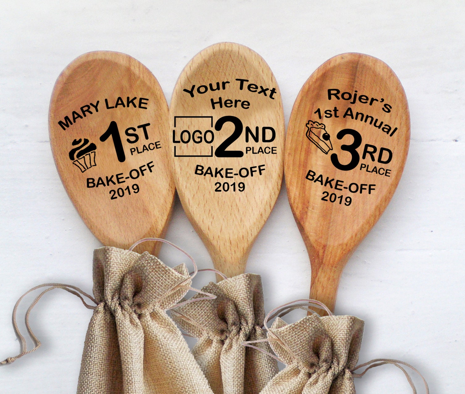 Bake Off Spoons Set Wood Spoon Personalized BakeOff Baking Etsy