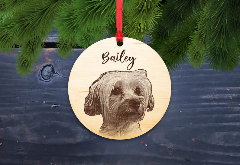 Personalized Pet Ornament Custom Name Wood Ornament Your Dog Photo Cat ...